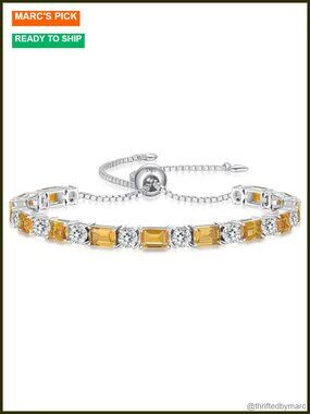 Sterling Silver Tennis Bracelet for Women, 925 Jewelry, Adjustable 6-9 Inch